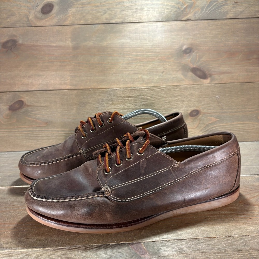 LL Beanblucher moc Mens size 10.5 shoes Brown Leather Handsewn Camp Boat shoes